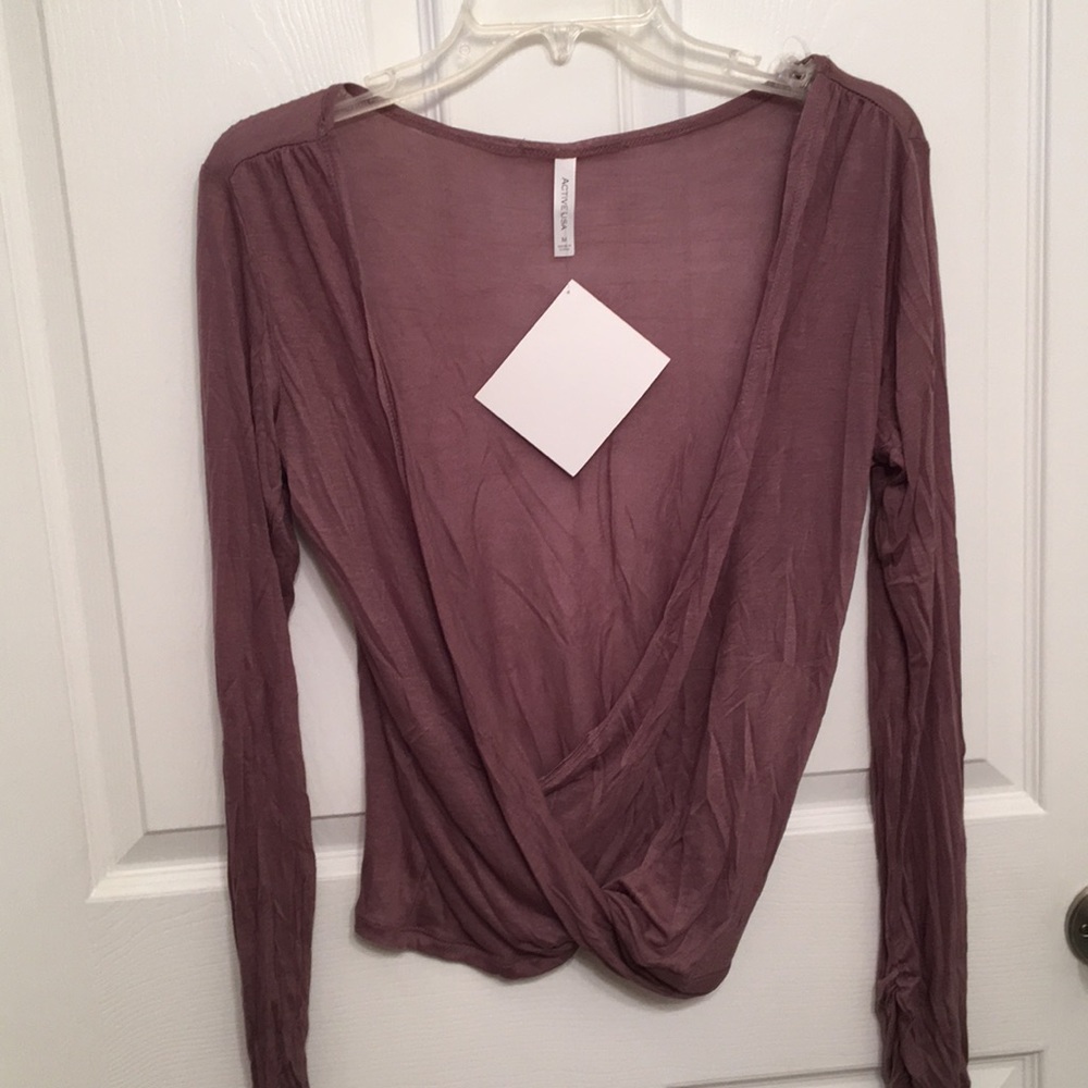 Low cut Slate Twisted LS top